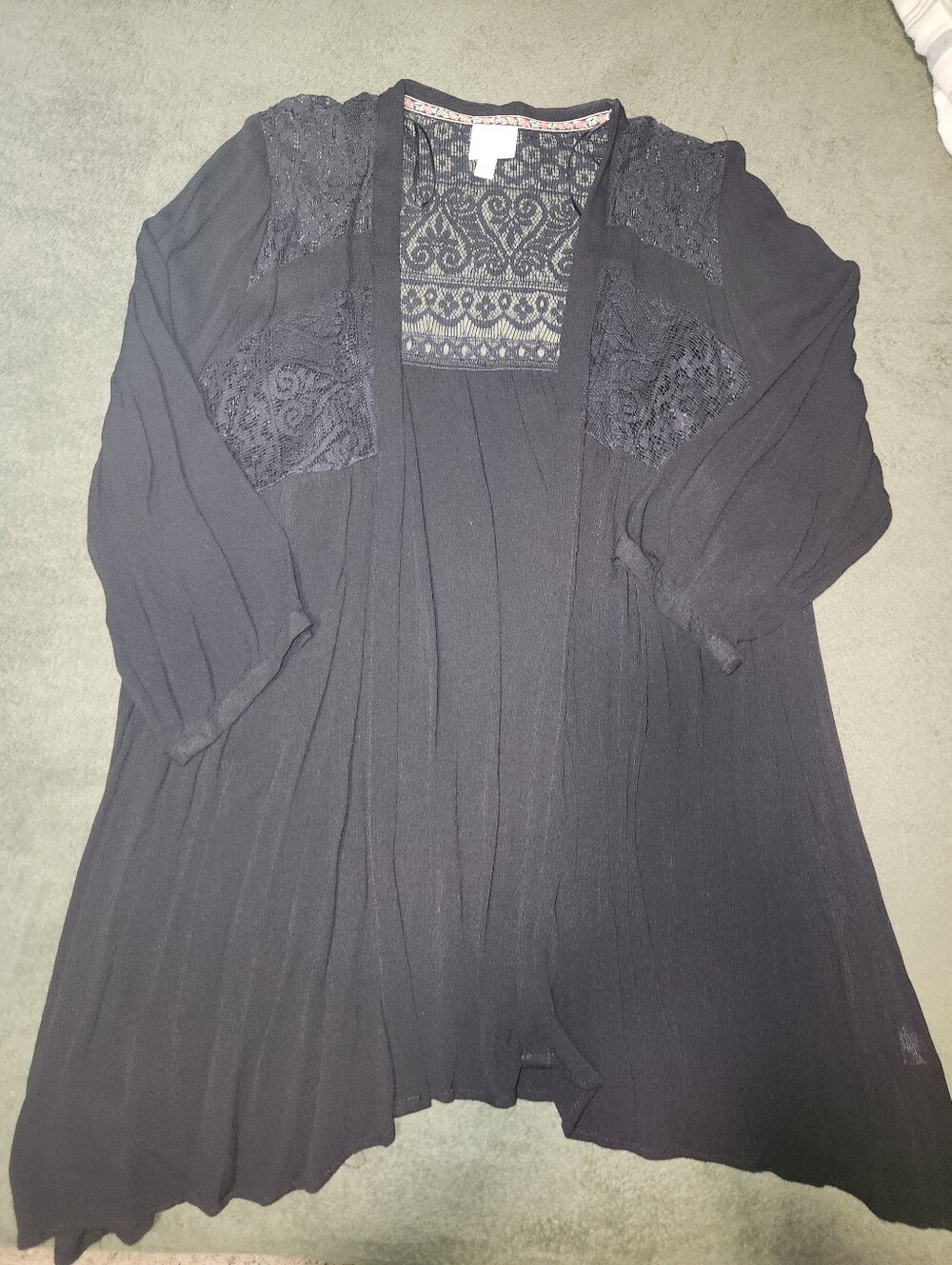 Knox Rose Open Front Long Sheer Flowy Top